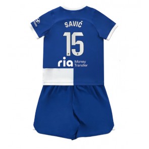 Maillot de foot Atletico Madrid Stefan Savic #15 Extérieur enfant 2023-24 Manches Courte (+ pantalon court)